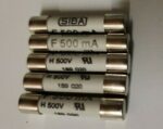 70 065 63 Fusible de acción rápida F500mA 500V tipo 189020 Siba