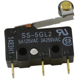 SS-5GL2  Microinterruptor, Palanca de Rodillo SPDT-NO/NC 5 A @ 125 V ac OMRON